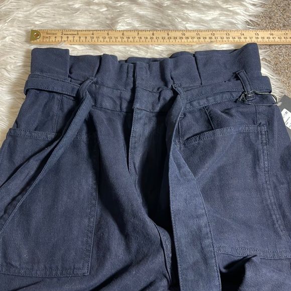 Joe’s pants Womens size 27 linen Cotton blend paper bag midnight high waisted - Picture 8 of 11